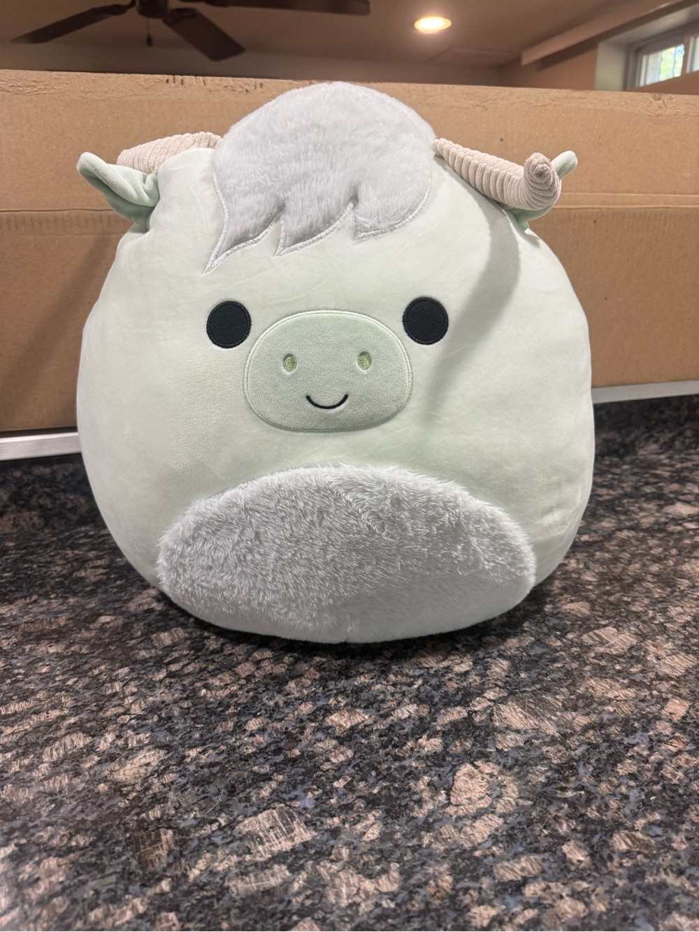 Squishmallows Mint Green Yak Plush with Cream Horns